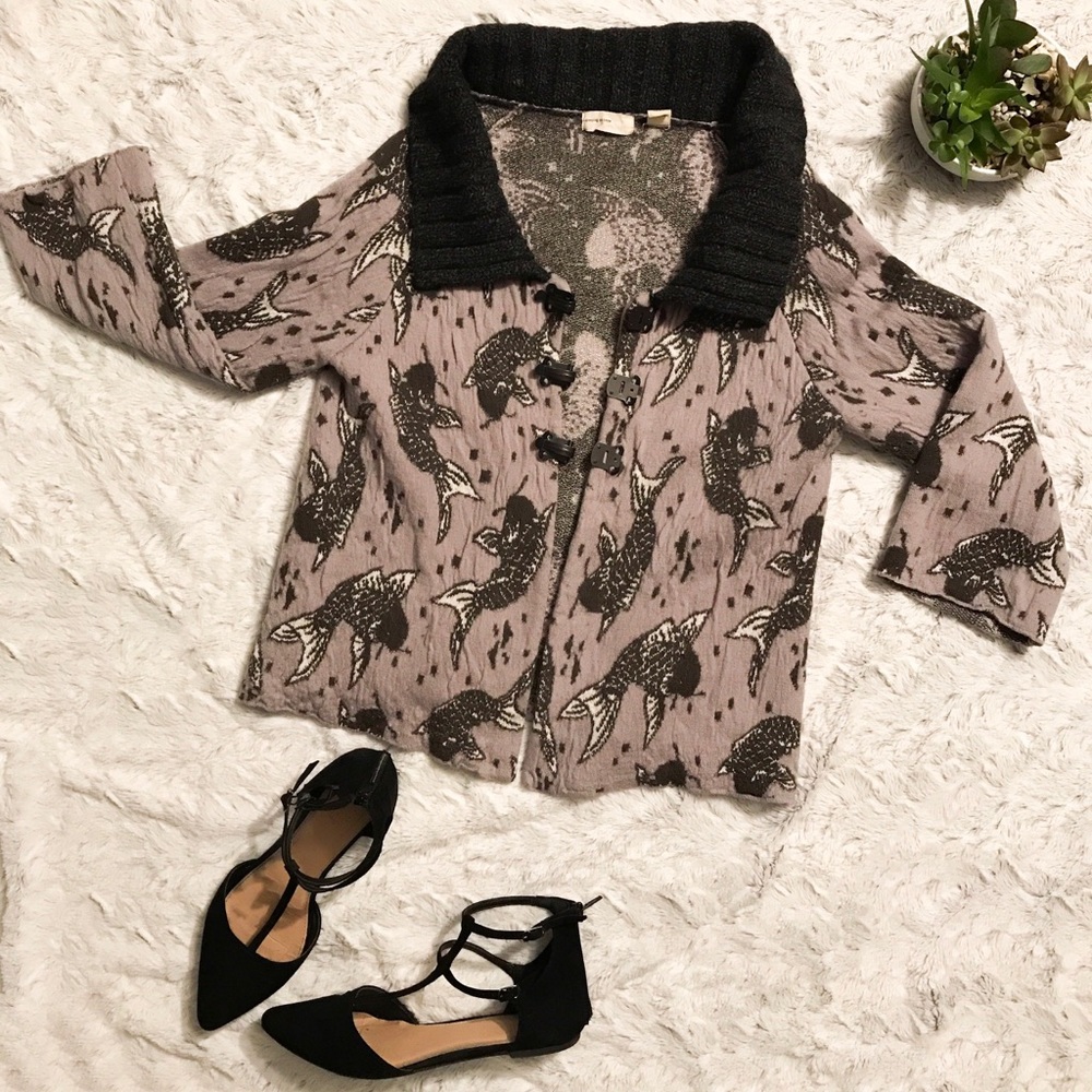 Sleeping on Snow Koi Fish Cardigan